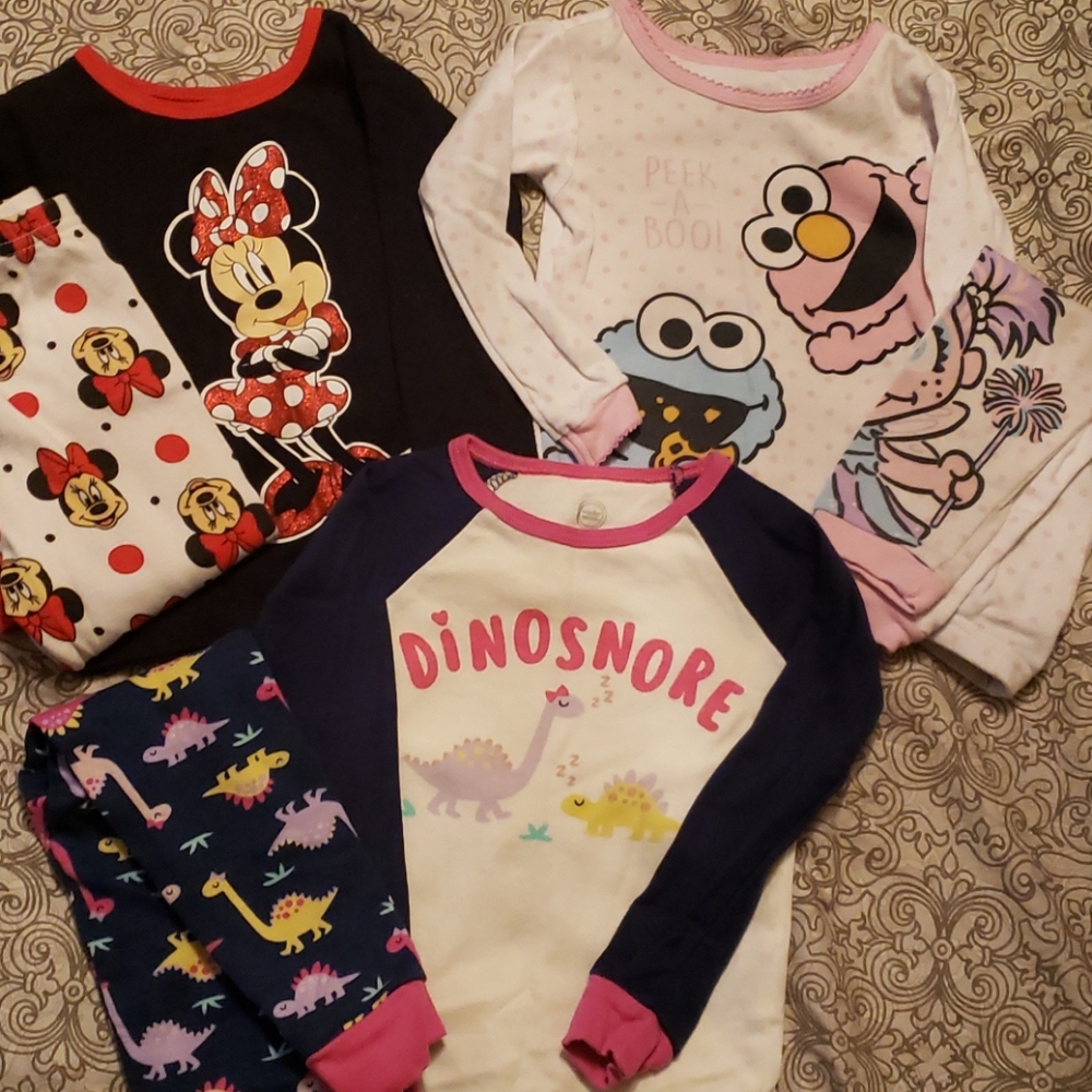 Girls Long Sleeve Pajama Set (3 Pair)
